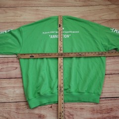 Maybe Crazy Sweatshirt Mens Large Green White Korean Streetwear Fashion Sweater