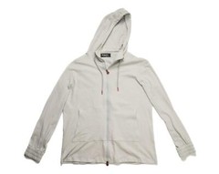 Kiton Napoli $1,950 Gray 100% Cotton Pique Full Zip Up Hoodie Jacket S (48 IT)