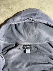 Y2K 22000S SUN FADED THERMAL FULL ZIP HOODIE PURPLE WASH BOXY FIT SIZE LARGE
