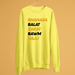 Five Islamic Pillars Sweatshirt Shahada Salat Zakat Sawm Hajj Muslim Faith