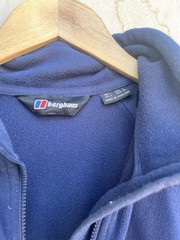 Berghaus Navy Blue Mens Full Zip Fleece Jumper Hiking Walking – Large
