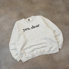 Vintage 90s Yes, Dear Funny Crewneck Sweatshirt XL Grey Humor Marriage Wife