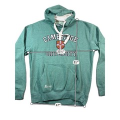 Cambridge University Fleece Hoodie Mens XXL Green Crest Pullover Collegiate