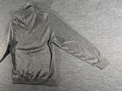 USA Embroidered Flag Logo Drawstring Pullover Hoodie Mens Medium Patriotic Gray