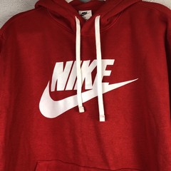 Nike Sportswear Mens Large Pullover Hoodie Red Long Sleeve Casual Lounge Basic