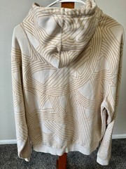 Men’s Adidas Original Athletic Club Allover Print Hoodie Cream/Tan Size M
