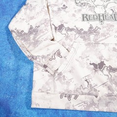RedHead Mens Hoodie White Deer Skull White Gray Camo Long Sleeve Large