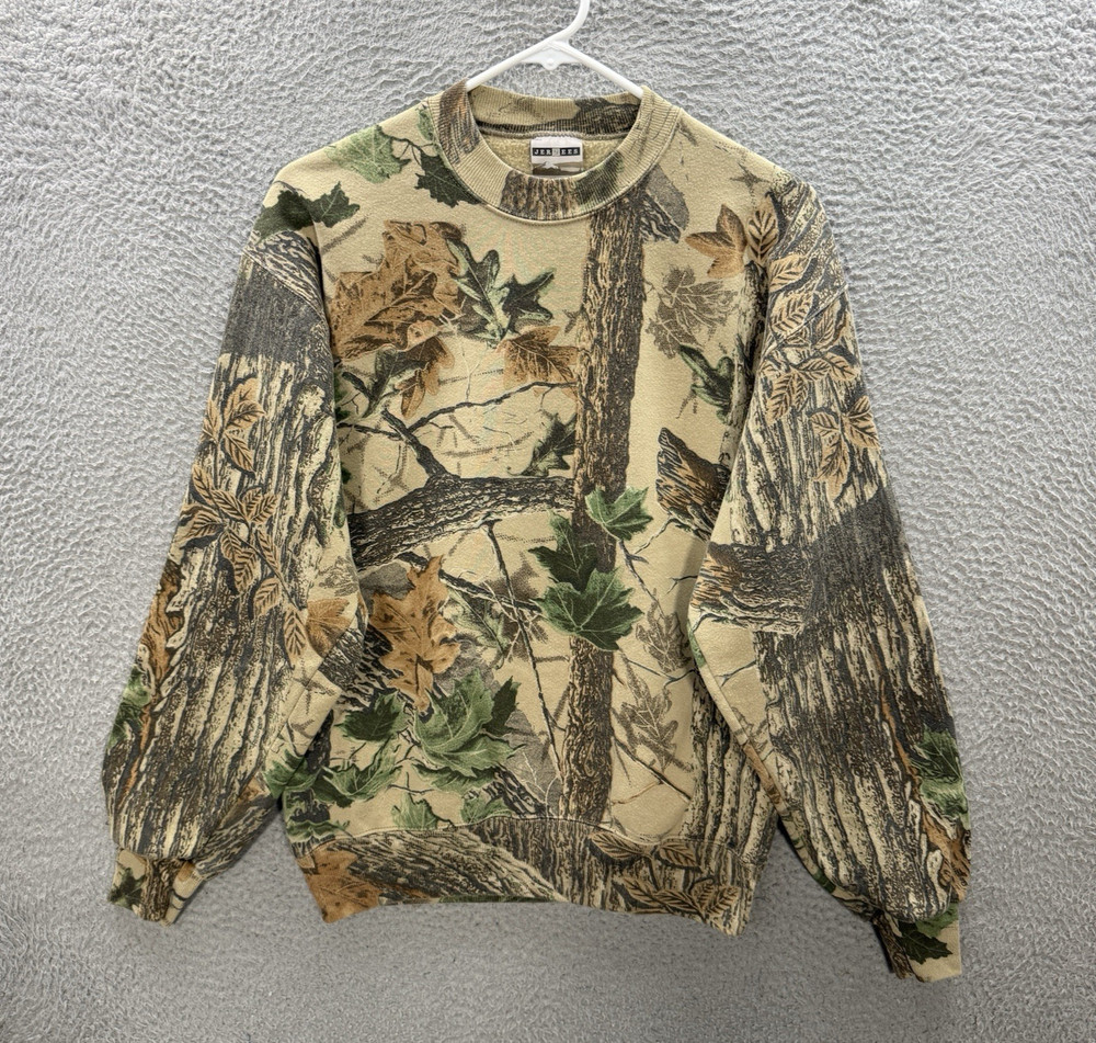 Vintage Jerzees Sweatshirt Adult Medium Crewneck Realtree Camo Made In USA 90s