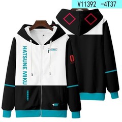 Kawaii Hatsune Miku Cartoon Anime Winter Hoodie 3D Printed Zipper Cardigan Hood