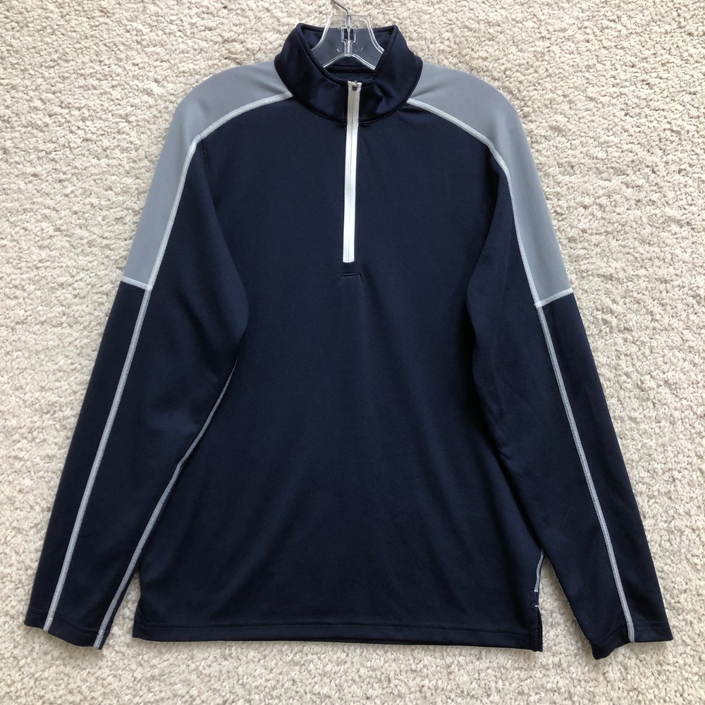 Under Armour Sweater Medium Mens Blue Loose Fit All Season Gear 1/4 Zip Pullover