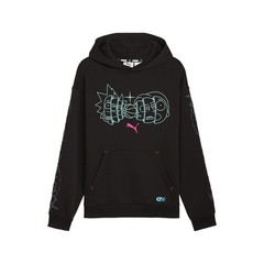 PUMA Hoops X Rick And Morty Pullover Hoodie Mens Black Casual Outerwear 6330940