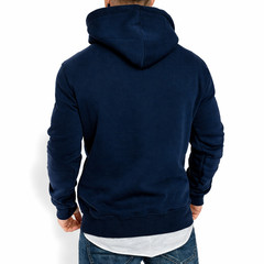 Men Hoodie Casual Hooded Solid Pocket Slim Fit Sweatshirts Pullover Sweater Tops