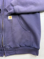 Vtg Carhartt J149 Jacket Full Zip Thermal Lined Faded Distressed Paint Marks L