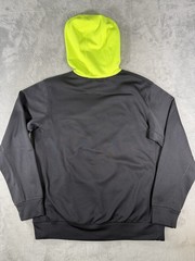 Nike Hoodie Men’s Medium Black Green Sportswear Club Fleece Pullover Big Swoosh
