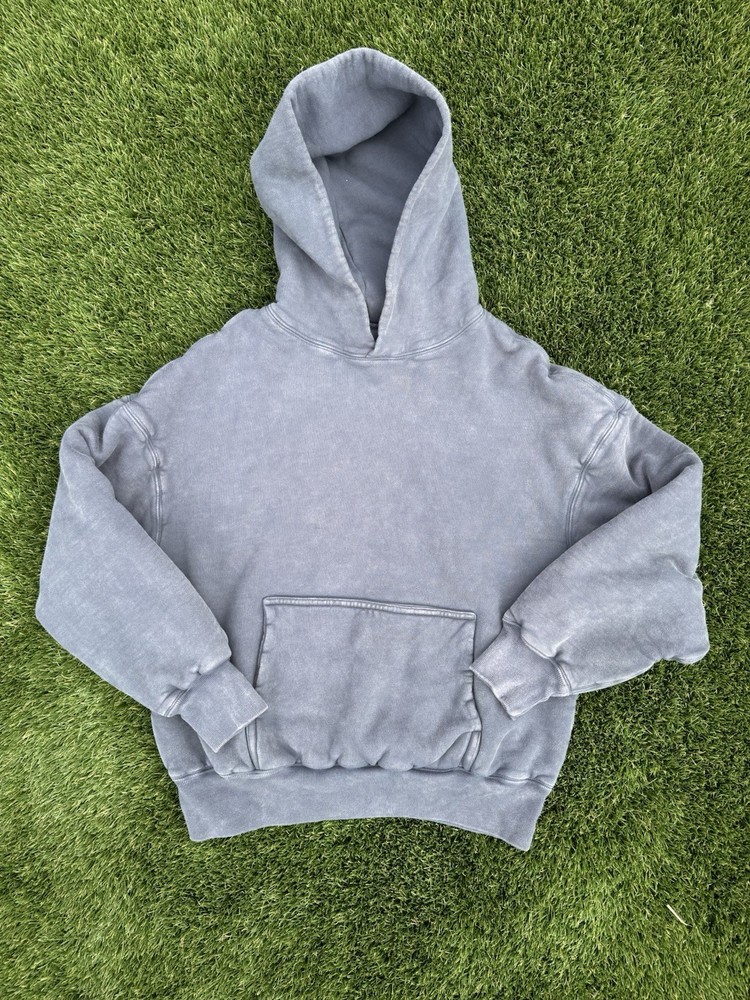 Yeezy Inspired Custom Heavyweight Washed Slate Gray Pullover Hoodie