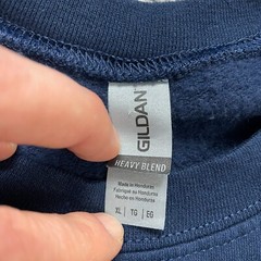 Gildan Heavy Blend Sweatshirt Mens XL Navy Blue Motivator Believer Soft Crew