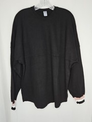 Spirit Jersey Adult Long Sleeve Solid Black Cotton T-Shirt Size L NWOT