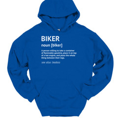 Biker Definition Hooded Sweatshirt Funny Motorcycle Riding Humor Hoodie