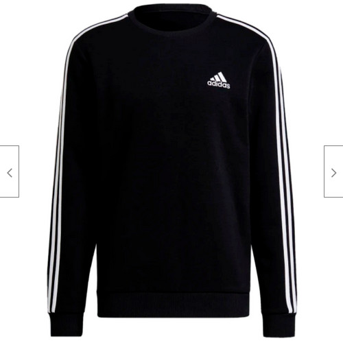 Adidas Primegreen Men’s Crew Neck 3 Stripe Sweatshirt, Size M, Color Black