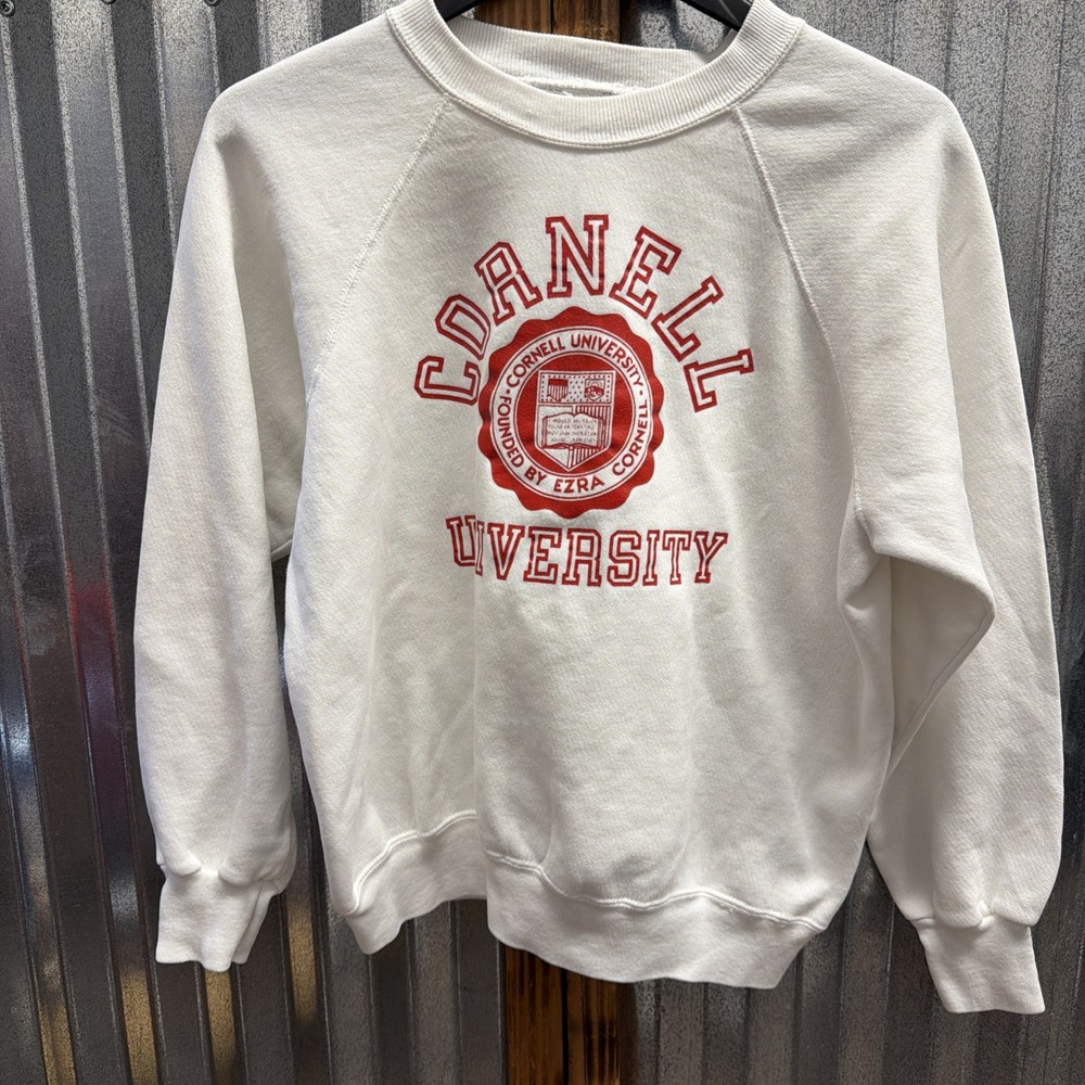 Vintage Cornell University Crest White Crewneck Sweatshirt See Description