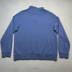 LL Bean All Seasons Textured Pullover Mens Large Blue 1/4 Zip Thermal Sweatshirt