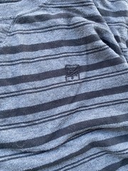 Zoo York Sweatshirt Mens L Gray Striped Lightweight Pullover Jersey Long Sleeve