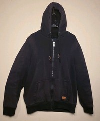 BUFFALO DAVID BITTON SHERPA LINED SWEATSHIRT FULL ZIPPER LARGE BLACK See Images