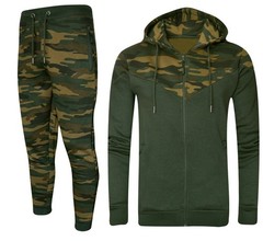 Mens Tracksuit Set Fleece Hoodie Zip Up Hoody Jogging Bottom Joggers Gym Cotton