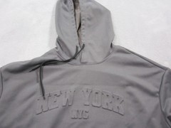 Manfinity Hoodie Mens Small Gray New York NYC Embossed Pullover Kangaroo Pocket