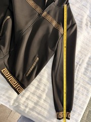 V.I.P. Collection Men’s Geometric Gold Design Black Zip-up Hoodie Size L