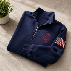Embroidered J.E.E. Epstein USA Quarter Zip Sweatshirt Jeffrey Epstein Embroidery