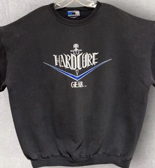 Vtg 90’s Hardcore For Life Workout Gear Sweatshirt 2XL 27”x28” Weight Lifting