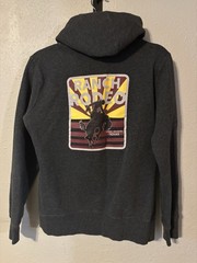 Hooey Men’s M Regular Gray Fleece Full Zip Hooded Hoodie Pockets Graphic Print