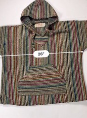 Gypsy Baja Hoodie One Size Multicolor Woven Drug Rug Hippie Boho Pullover Nepal