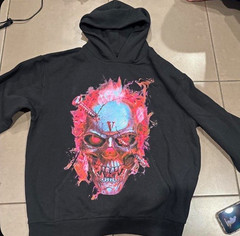VLONE Limited Edition Black Pullover Hoodie XL Skull Graphic Print