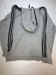 Adidas Men’s Hoodie Sweatshirt Full Zip Front Pockets Logo Size XL Grey