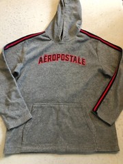 Aeropostale Sweatshirt Men’s Medium Gray Allover Fleece Pullover Hoodie