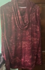 Xersion Men’s Hoodie L Pullover Quick-dri Red camo polyester spandex blend light