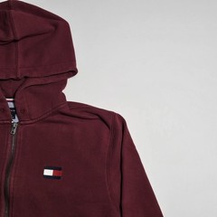 Tommy Hilfiger Men’s Size Medium Full Zip Hoodie Burgundy Red Long Sleeve Logo