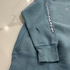 Vintage 2000s Quiksilver Quad Hit Turquoise Blue Heavyweight Cotton Crewneck