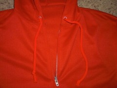 Vintage 80s POLYESTER FOAM FILLED full zip front red athletic Hoodie XL 46