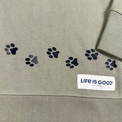 Life is Good Sweatshirt XL Sage Green Simply True Walking Paws Crewneck NEW