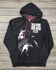 The Walking Dead AMC Daryl Dixon Zip Up Hoodie Size M Black Red 2015