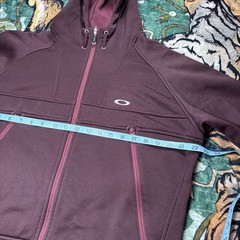 Oakley Full Zip Up Hoodie Jacket Full Zip Large Red Utility Pockets Logo Outdoor