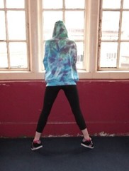 Blue Purple Green scrunch festival tie dye HOODIE top men’s summer size XS-5XL