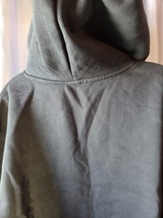 Hoodie with “None” Logo Black Heavyweight Pullover Unsex Large