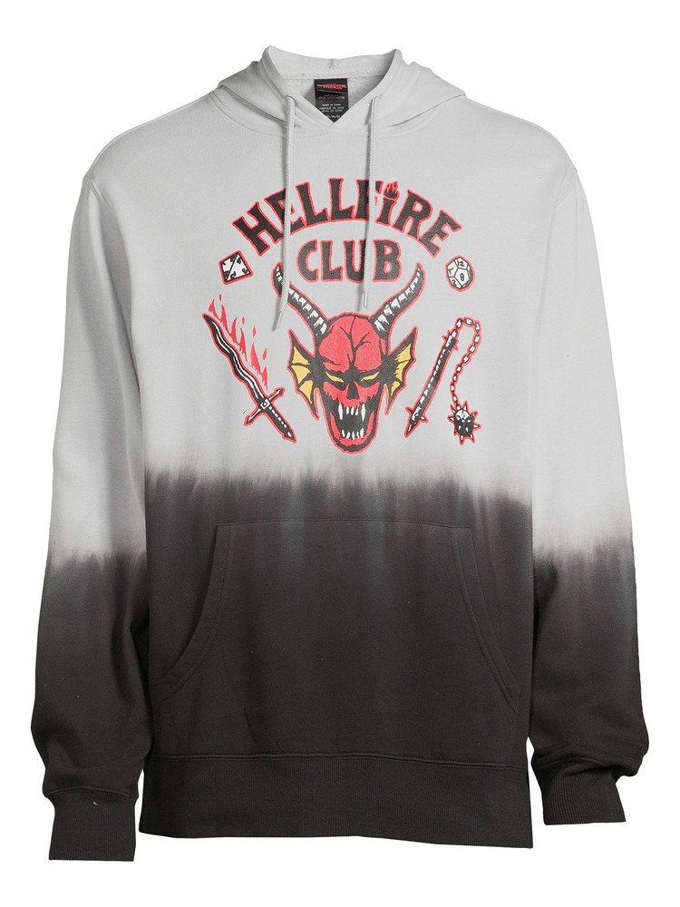 Stranger Things Men’s Adult Hellfire Club Pullover Marbled Hoodie