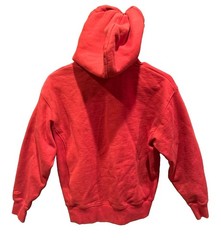 Lacoste LIVE Hoodie Mens XXS Red Oversized Chenille Logo Pullover SH3613