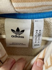 Men’s Adidas Original Athletic Club Allover Print Hoodie Cream/Tan Size M