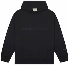 Essentials Men’s Black Pullover Hoodie Size S Regular Hooded Pockets Logo